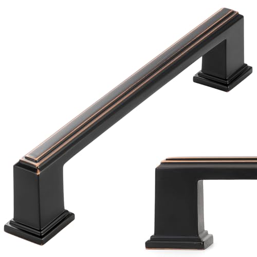 KOOFIZO 10 Pack 5 Inch Cabinet Pulls - Oil Rubbed Bronze Furniture Handle for Kitchen Cupboard Door, Bedroom Dresser Drawer, Bathroom Wardrobe Hardware - color: Oil Rubbed Bronze, size: 5" CC - 10pcs