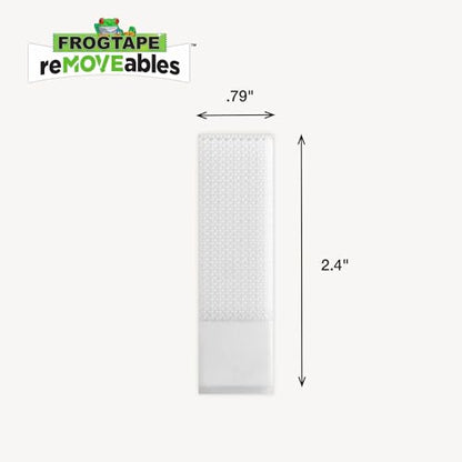 FrogTape reMOVEables Medium Picture Hanging Strips- 12 Pairs - 12lbs per 4 Pairs - Damage-Free Removeable Adhesive Wall Strips Picture Hangers for Mounting Frames, Canvas, Home Décor White (24 Pieces) - size: 12 Pairs, style: Medium