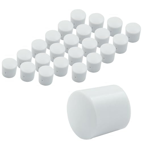 Luomorgo 24Pcs Door Stop Rubber Tip Replacement, Door Stopper Rubber Tip, White Door Stop Rubber End Cap Universal for Door Stop Bumper Tips Wall & Floor Protection - color: White