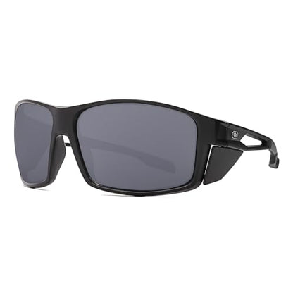 Z87 Polarized Safety Sunglasses, UV400 Wraparound Work Glasses,Protective Shades for Men Women Driving Cycling - color: Matte Black Smoke