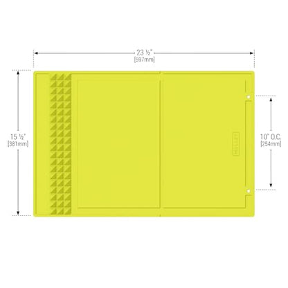 Mullet Workbench Duty Mat - Heat-Resistant Silicone Work Mat for Tool Hardware Organization | Non-Slip, Easy-to-Clean, Roll-Up Mat (23.5” x 15.5”) Hi-Vis Yellow