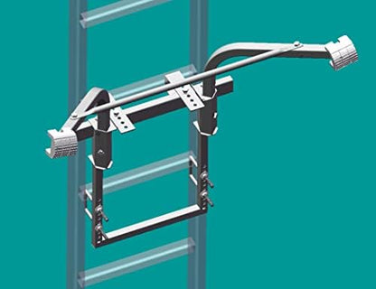 Ladder Stabilizer,Extended Ladder Stabilizer Accessory for Roof Gutter Guard＆Wall,Ladder Stand-Off Heavy Duty Steel Wing Span/Wall Ladder Standoff with Non-Slip Rubber Bottom pad(Silver Gray-Steel) - color: Silver Gray-Steel