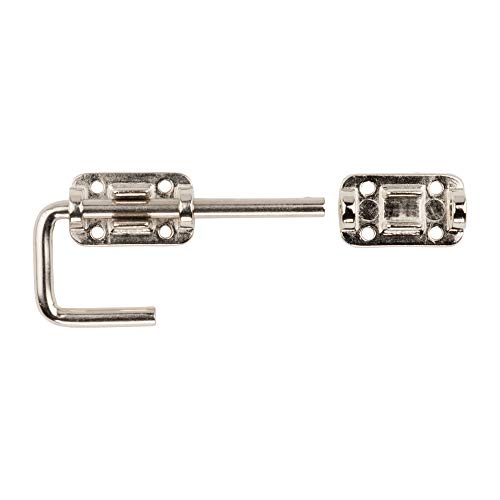 National Hardware N238-972 Sliding Door Latch 1-1/2 in Nickel Finish Heavy Duty Steel Surface Mount Security Door Latch for Interior and Exterior Doors Gates Sheds Weather Resistant