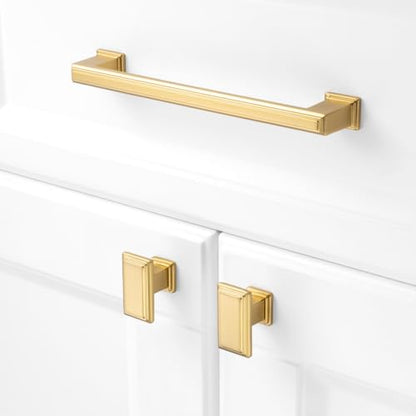 KOOFIZO Brushed Gold Cabinet Pulls Gold Cabinet Handles, 10 Pack 6-1/4 Inch Brushed Gold Hardware for Kitchen Cabinets Drawer Dresser P02 Cupboard Bedroom Bathroom - color: Brushed Gold, size: 6-1/4" CC - 10Pcs