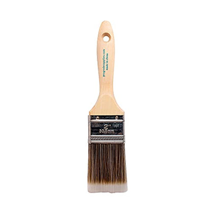 12PK 2 inch Flat Brush Premium Wall/Trim House Paint Brush Set Great for Professional Painter and Home Owners Painting Brushes for Cabinet Decks Fences Interior Exterior & Commercial Paintbrush.