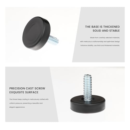 1/4" Thread Furniture Leveling Feet Adjustable Feet Levelers Leveling Table Feet Heavy Duty Outdoor Furniture Feet Leveler with Threaded Inserts for Table Cabinet Chair Stool Leg Floor Protection 8Pcs