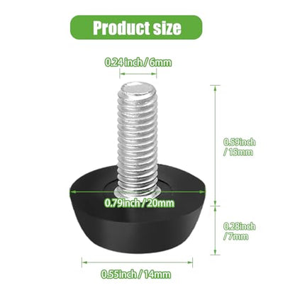 36 Pack M6 Furniture Levelers Stainless Steel Adjustable Threaded Furniture Leg Leveling Feet, Durable Screw in Glide Levelers for Furniture Table Chair Desk (M6x15mm, with T-Nuts) - size: M6 x 15mm