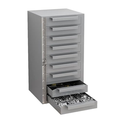 Yeeoy 9-Drawer Storage Cabinet, Tool Box Side Cabinet, Steel Parts Cabinet Van Storage Drawers, Bit Organizer Tool Chest for Hardware Storage and Organizers, Grey, Powder Coat Finish