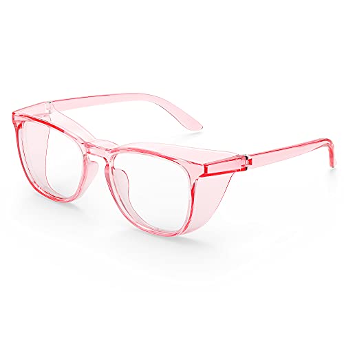 MORK&SUKY Safety Glasses, Stylish Goggles With No Fog Lense, Alternatives To Regular Protective Eyewear For Lab and Nursing. - color: Pink