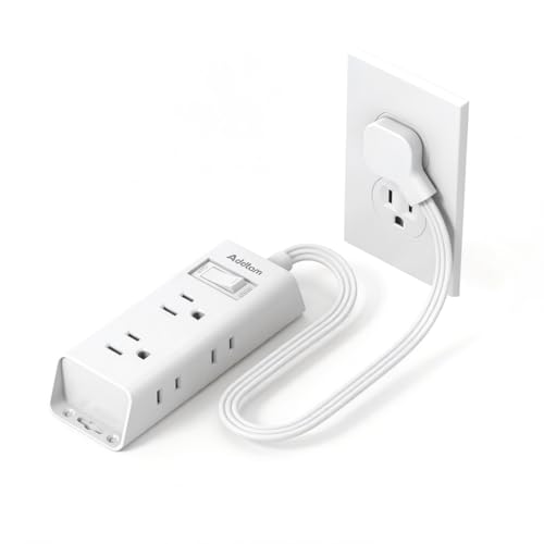 Addtam Flat Plug Power Strip with 6 Outlet Extender, 1 FT Extension Cord Flat Wall Plug with Multiple Outlets, No Surge Protector for Cruise Ship, Travel, Dorm, Home Office, Cruise Essentials, White - color: White, size: 1 Ft