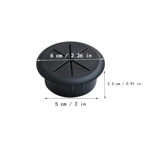 2 Pcs 2 Inch (50mm) Cable Grommet, Flexible Desk Hole Cover, Flexible Desk Grommet, Flexible Desk Grommets, Flexible Desk Cord Grommets, Flexible Desk Cable Grommet (Black) - color: Black
