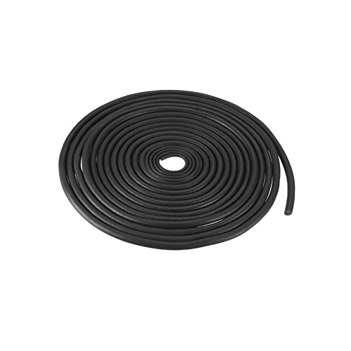 uxcell Nitrile Rubber Round Seal Strip, 5mm(13/64") Diameter 8 Meters (26.25Ft) Long Hard Solid Rubber Weather Stripping for DIY Gasket, Industrial Equipment, and Furniture - size: 5mmx8m