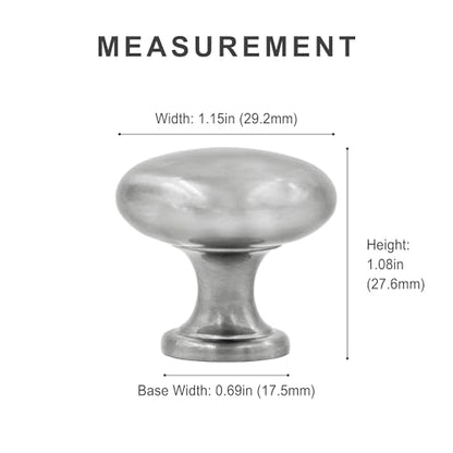 HESTIA HARDWARE 10 Pack | Satin Nickel Round Cabinet Knobs - Silver Drawer Knob - 1.15 Inch (29mm) Knob Kitchen Cabinet Knobs and Pulls (Z5.10.S) - color: Satin Nickel