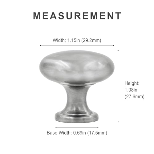 HESTIA HARDWARE 25 Pack | Satin Nickel Knobs Round Cabinet Knob - Silver Drawer Knob - 1.15 Inch (29mm) Kitchen Cabinet Knobs and Pulls (Z5.25.S) - color: Satin Nickel