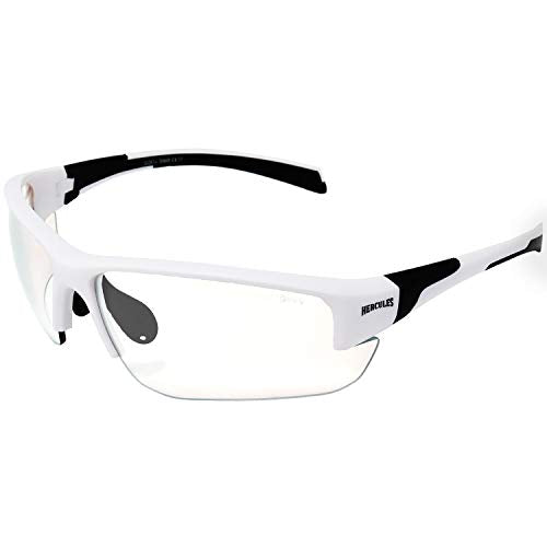 Global Vision Hercules 7 Safety Sunglasses Photochromic Auto-Darkening Clear to Smoke Lens ANSI Z87.1 - color: White