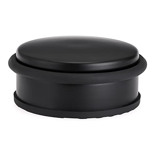 Sumnacon Heavy Duty Floor Door Stopper No Drill, Durability Stainless Steel Door Stops with Anti-Skid Rubber - Contemporary Decorative Safety Doorstop for Home Office Commercial Industrial, Black - color: Black, size: 4.1X1.7 Inch