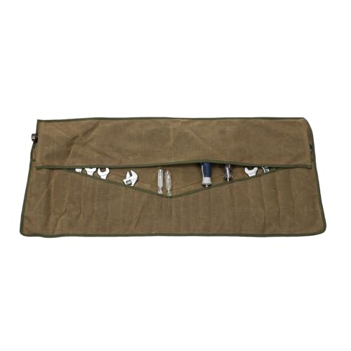 Super Tool Roll, Waxed Canvas Tool Pouch, Multi-Purpose Wrench Organizer, Waterproof Roll Up Tool Bag With 26 Pockets For Electrician, HVAC, Plumber, Carpenter or Mechanic,Large Socket Storage Case - style: 26 Pockets