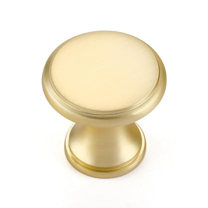 Ravinte 10 Pack Brushed Brass Kitchen Cabinet Knobs, Solid Brass Pulls Zinc Handles Simple Drawer Cabinet Hardware for Cupboard Drawer Knobs - color: Brushed Brass