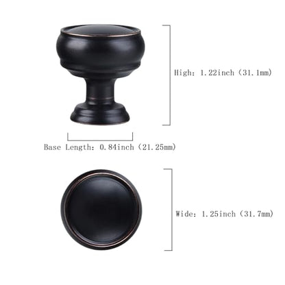 10 Pack Oil Rubbed Bronze Cabinet Knobs, 1-1/4 Inch Furniture Hardware Zinc Alloy Knob Cabinet Pulls, Modern Single Hole Hardware for Kitchen Cabinet, Dresser, Drawer - color: Oil Rubbed Bronze