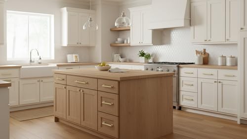 Alzassbg 10 Pack Brushed Gold Cabinet Pulls, 5 Inch(128mm) Hole Centers Kitchen Cabinet Handles for Cabinets and Drawers AL3061MGP - color: Brushed Gold, size: 5" Hole Center
