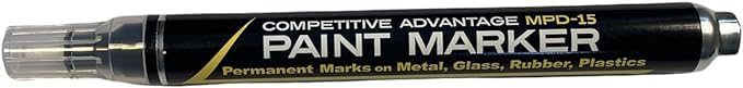 Enamel Paint Markers MPD-15 | MATTE BLACK - 1 Pack | Permanent Marks on Metal, Glass, Rubber, Plastic & more, Waterproof UV Resistant - color: Black