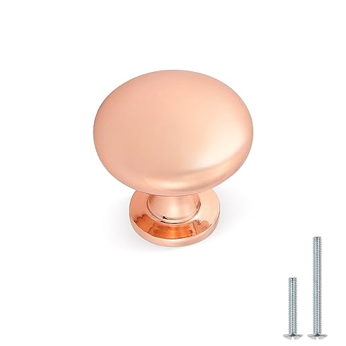 Probrico 5 Pack Single Hole Cabinet Knobs, Modern Style Drawer Pulls Rose Gold Knobs for Kitchen Bedroom Bathroom, Dresser Knob Furniture Handle Hardware - color: Rose Gold