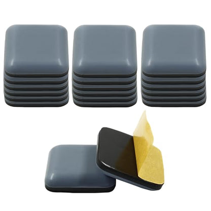 Bivethoi 20 Pcs Furniture Glide Square,Self-Adhesive Sliders Pads Magic Sliders Floor Protectors Sofa Glides for Wood, Ceramic Tile Floor(25 * 25mm) - size: 1", Square