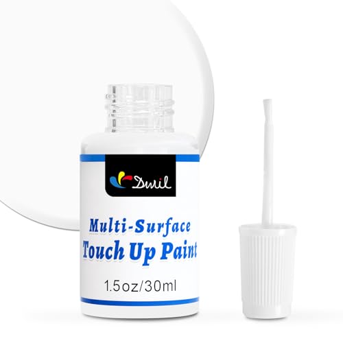 DWIL White Touch Up Paint - Multi Surface Touch Up Paint Pen, Scratch Repair for Wall, Door, Cabinets, Metal, Appliance, Wood, Furniture, 1.5 Fl Oz (Semi Gloss, White) - color: White
