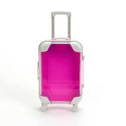 False Eyelash Storage Box, Portable Travel Organizer Mini Luggage False Eyelash Tray Makeup Tool (ROSE RED) - color: ROSE RED