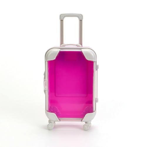 False Eyelash Storage Box, Portable Travel Organizer Mini Luggage False Eyelash Tray Makeup Tool (ROSE RED) - color: ROSE RED