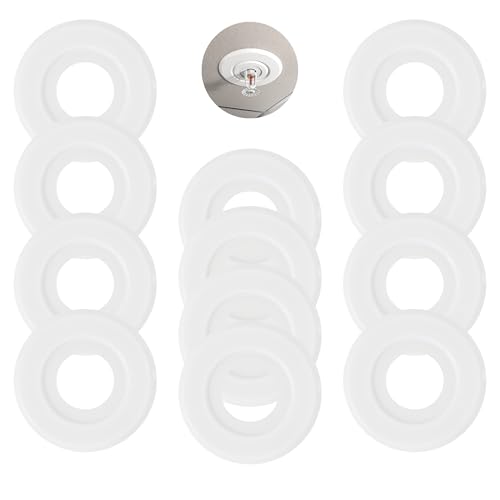 Extension Trim Ring for Recessed Fire Sprinkler Escutcheons - White Oops Ring Cover Holes Up to 5 Inches when Paired with Recessed Escutcheon - Covers Miscuts, Damaged Drywall Around Sprinkler Heads - color: White, size: 12-Pack