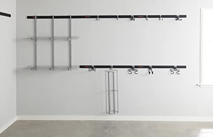 Rubbermaid FastTrack Garage Storage Bike Storage Kit, 3 Piece, All in One Rail Hook Kit Organizer, Heavy Duty Organization for Home/Garage/Wall/Shed - size: 1 Rail, 2 Hooks