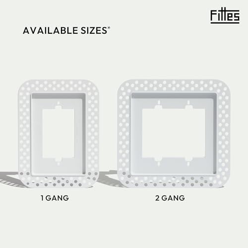 Fittes Flush Drywall Receptacle Mount [Lite]- 2 Gang Cotton White - size: 2 Gang, style: 1 Pack