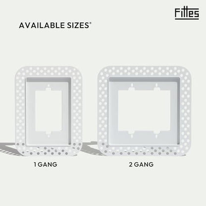 Fittes Flush Drywall Receptacle Mount [Lite]- 2 Gang Cotton White - size: 2 Gang, style: 1 Pack