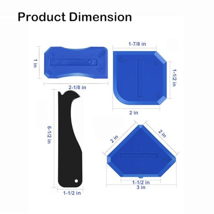 Silicone Caulking Tool Set, Sealant Caulking Finishing Tool Kit, Ground Removal Tool for Tile, Bathroom, Kitchen, Floor, Window, Sink Joint and Frames Seal