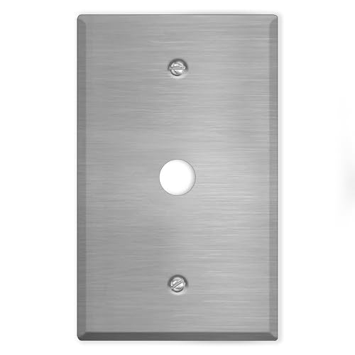 Oversized Stainless Steel Outlet Covers, 1-Gang Wall Plate With 5/8'' Center Hole, 5.5" x 3.50" Jumbo Blank Wall Plate, 430 Stainless Steel, Corrosive Resistant, Matching Screws Included, Made in USA - color: Stainless Steel, size: 1-Gang Center Hole