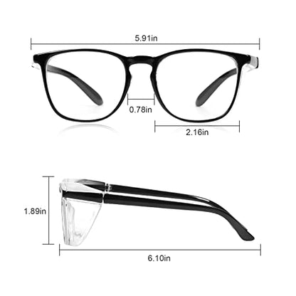 Stylish Safety Glasses Goggles for Women Girls Anti-fog Glasses Protective Eyewear Clear Glasses - color: 4 Pack: Blue+black+tortoise+clear