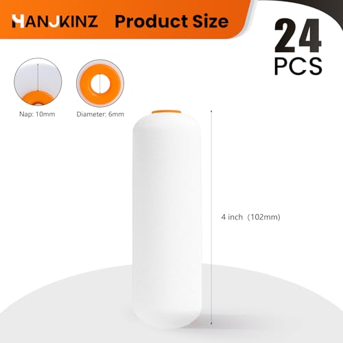 Foam Paint Roller, 24 Pack, 4 Inch Mini Paint Roller Covers, High Density Foam Paint Roller, Small Paint Rollers for All Flat Surfaces, Suitable for Wall，Kitchen Cabinets, Doors, Tables, Etc - size: 24 pcs 4" Foam Roller Cover