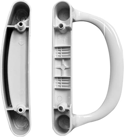 White Sliding Patio Door Handle Kit – Replacement Handle Set for Glass Door Repair with Keeper, Latch & Screws (DH-508-W)