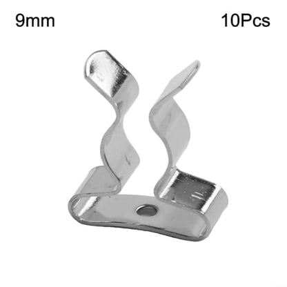 10 Pack Heavy Duty Manganese Steel Spring Terry Clips Wall Mount Tool Holders for Garage, Shed, and Workshop Organization, Fits 0.24 to 2 Inch Handles(8-10mm) - size: 8-10mm
