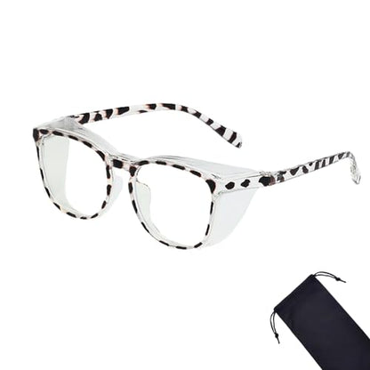 Safety Glasses for Men Women, Anti Fog Safety Goggles Comfortable Blue Light Blocking UV Protective Adult Nurse - color: Square Leopard 2pack