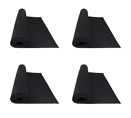 Mytee Products 20' x 27" Black Neoprene Floor Runners, 4 Pack - Non Skid Bottom, Protect All Floor Surfaces - Reusable Neoprene Floor Mat with Slip-Proof Surface - color: Black, size: 4 Pack