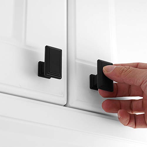 KOOFIZO 10 Pack Matte Black Cabinet Knobs Black Drawer Knobs K07 Rectangular Single Hole Cabinet Pulls for Cabinets Drawers Dresser Cupboard Bedroom Closet Bathroom Vanity - color: Black, size: Knob 01 - 10Pcs