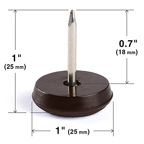 Chair Glides X-PROTECTOR – 1" Furniture Glides 40 pcs – Brown Nail-on Chair Sliders – Premium Chair Leg Floor Protectors – Slide Effortlessly with Chair Leg Pads That Protect Your Floor! - size: 1" 40 PCS Brown