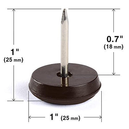 Chair Glides X-PROTECTOR – 1" Furniture Glides 40 pcs – Brown Nail-on Chair Sliders – Premium Chair Leg Floor Protectors – Slide Effortlessly with Chair Leg Pads That Protect Your Floor! - size: 1" 40 PCS Brown