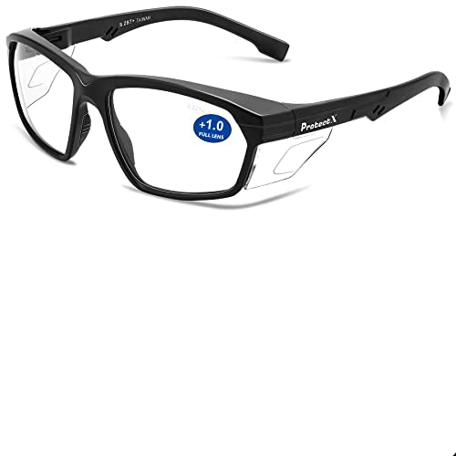 ProtectX Classic Safety Glasses, Anti-Fog Scratch Resistant Lenses, Protective Eyewear for Work, Indoor/Outdoor, ANSI Z87.1 - color: Voyager Reading 1.0