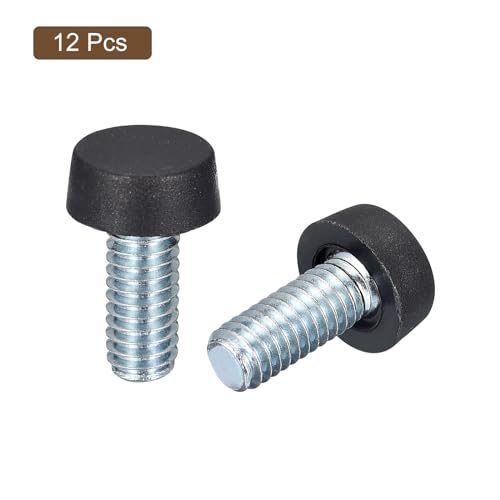 uxcell Adjustable Furniture Feet, 12Pcs 5/16"-18 UNC Thread - Furniture Leveling Leg Screw in Threaded for Table, Chairs, Sofa, Wardrobe (Black)