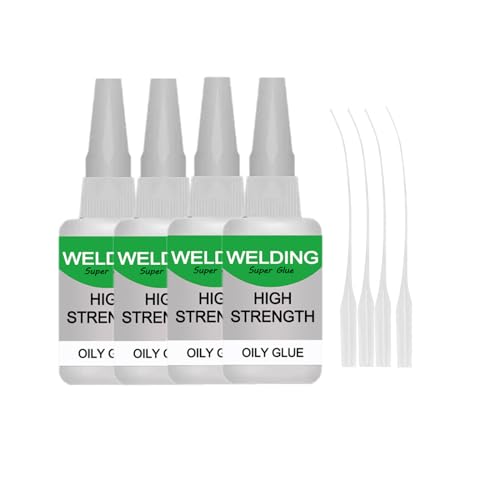 Jue-Fish Multifunctional Glue, Welding High-Strength Oily Glue, Universal Super Glue, Instant Bonding, Strong Adhesion, Repairs Last Long Time for Metal, Wood, Ceramics,Leather, Glass (clear4pc) - color: clear4pc