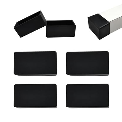 1"X 2" (25X 50 mm) Rectangular Chair Leg Caps, Silicone Chair Leg Floor Protectors, Flexible End Caps, Non-Slip Rubber Chair Feet Covers for Hardwood Floors, Tables & Patio Furniture,4PCS Black - size: 1"X2"(25x50 mm）