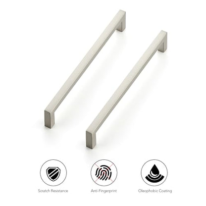 Ravinte 10 Pack Solid 6-1/4 Inch Center to Center Slim Square Bar Drawer Handles Cabinet Hardware - Brushed Nickel Kitchen Pulls - size: 6-1/4" Hole Center